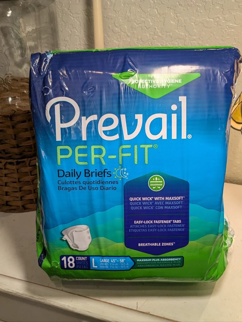 Prevail Per-Fit Daily Briefs Adult Incontinence Underwear Large. 18 count